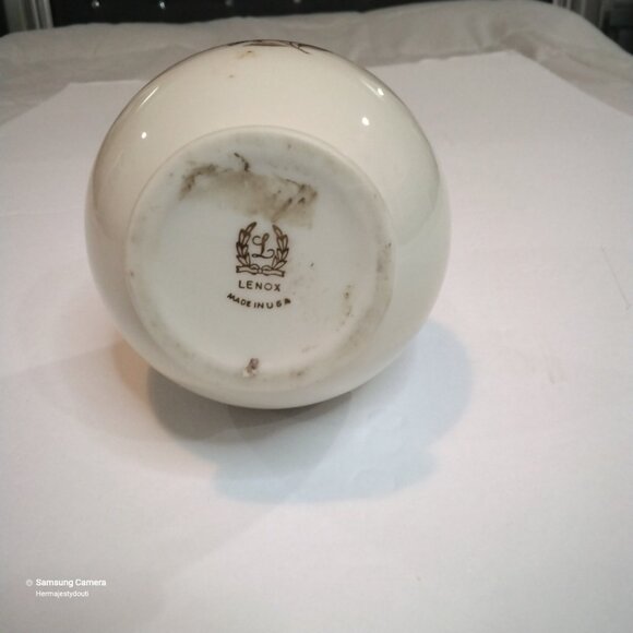 Vintage Lenox Rose Blossom 8" Bud Vase Fine Ivory Porcelain, Rose & Gold Trim - Picture 3 of 6